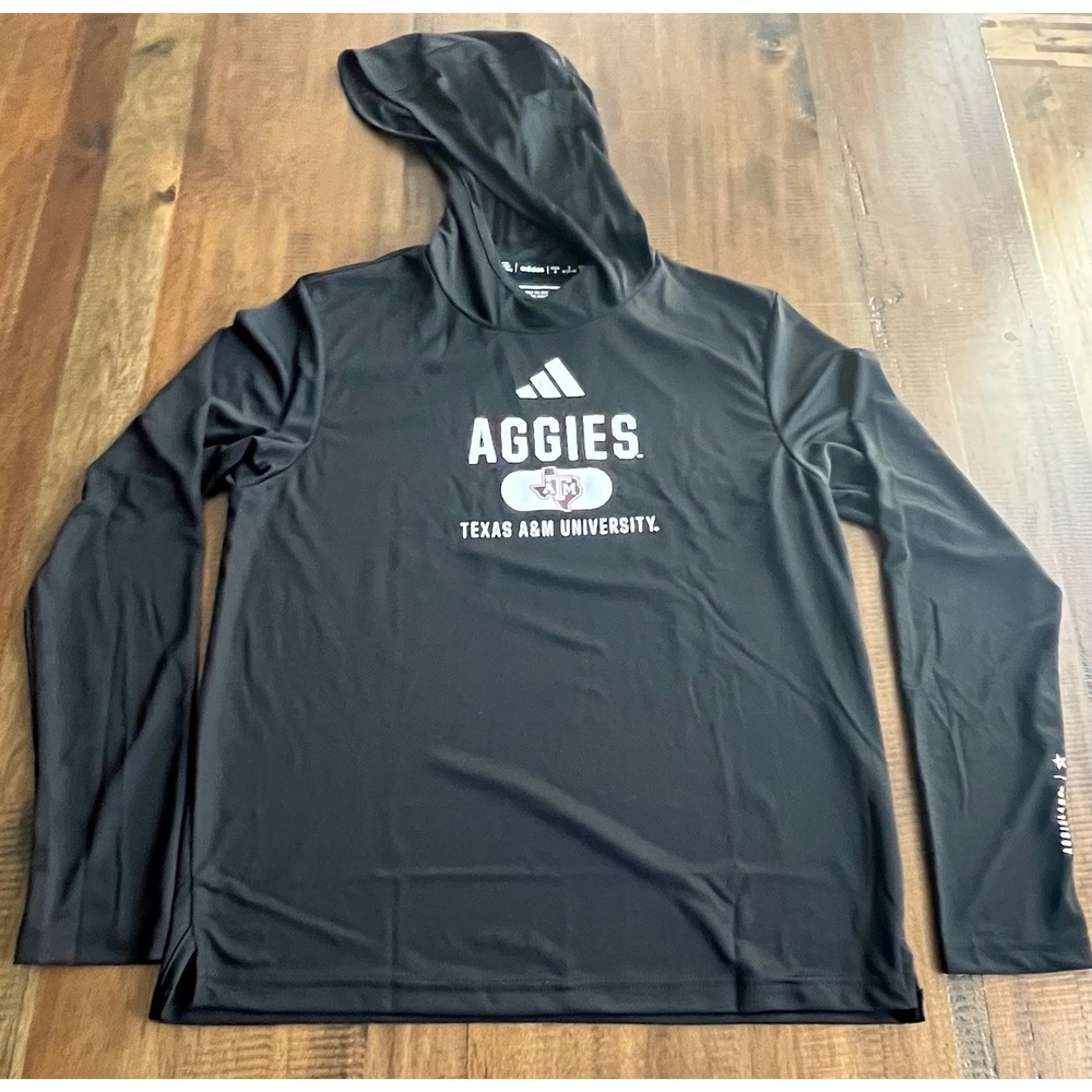 Adidas Texas A&M Aggies NCAA Black Long Sleeve Hooded T-Shirt‎ 
Women's Small